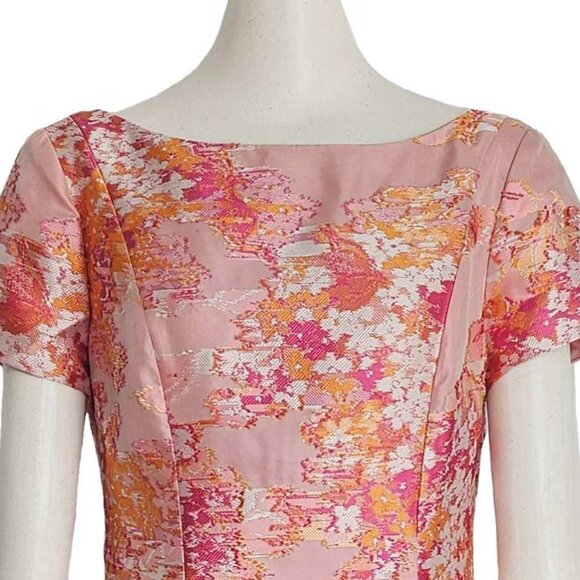 ST. JOHN PINK WASHED BOUQUET JACQUARD DRESS (6) - Picture 7 of 10